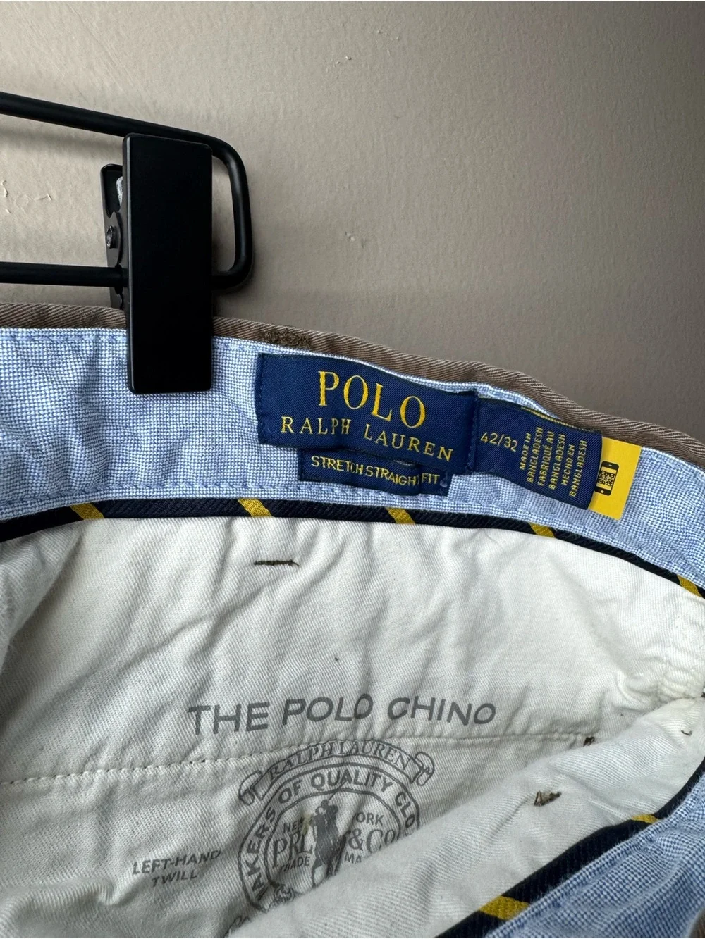 Polo by Ralph Lauren Men's Brown Stretch Straight Fit Chino Pants